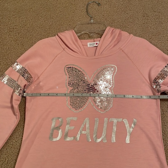 Beautees Girls Hoodie With Sparkly Silver Sequins. Size XL - Picture 4 of 8
